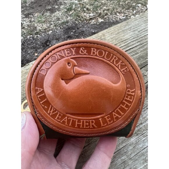Vintage 90s Dooney & Bourke Big Duck Leather forest green coin purse preppy - Picture 6 of 14